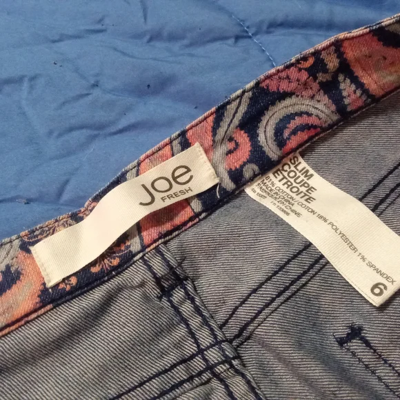 Joe Fresh Blue Paisley Trim Jeans - Picture 3 of 5